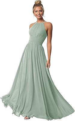 Robes de demoiselle d'honneur longues en mousseline pour femmes, robes de soirée formelles