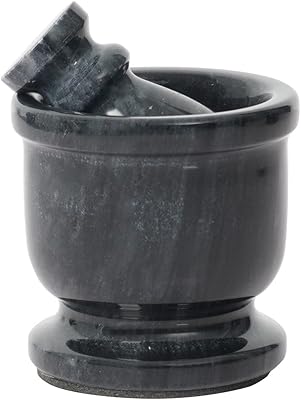 Ensemble mortier et pilon radicaln noir - mortier et pilon en marbre portatif