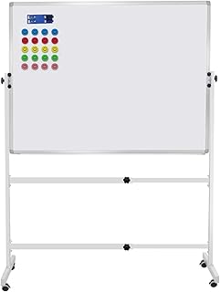 48" x 36" tableau blanc magnétique effaçable à sec sur roulettes avec hauteur