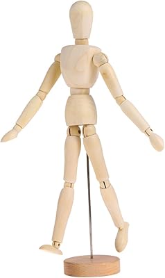 Mannequin en bois, mannequin en bois flexible de 9 pouces avec support, modèle