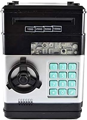 Petit coffre-fort électronique pour pièces et billets avec commandes vocales - noir. L'univers du discount accessible 24/7 sur Diaytar Sénégal