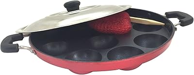 Poêle appam antiadhésive 12 trous dby patra pour faire des tartes pâtisseries