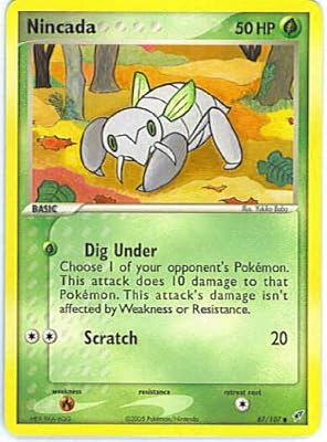 Pokemon - nincada (67) - ex deoxys - holofoil inversé