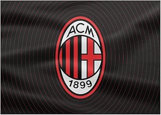 Grand drapeau de l'ac milan avec graphisme \"design\" et logo de l'ac milan