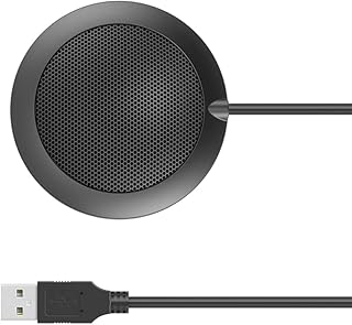 Microphone circulaire omnidirectionnel portatif margon à 360 degrés pour ordinateur (noir)