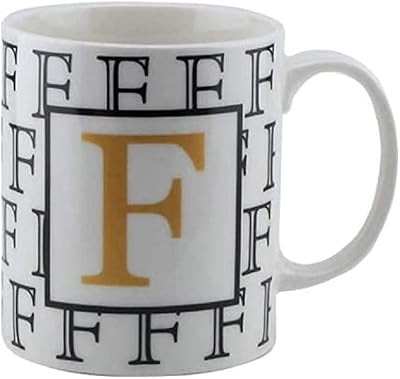 Tasse en céramique imprimée lettre f en porcelaine peu profonde pour thé