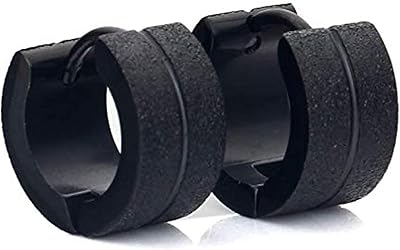 1 paire de boucles d'oreilles en titane noir mat pour hommes, boucles d'oreilles