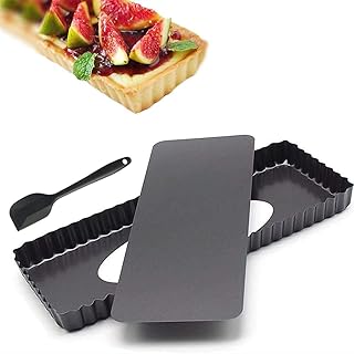 Moule à quiche antiadhésif extra long de 14 pouces avec bords cannelés