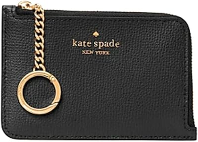 Porte-cartes en forme de l en cuir noir kate spade darcy noir