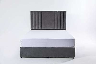 Lit double en velours polina de pan emirates home furniture, taille 140×200, couleur