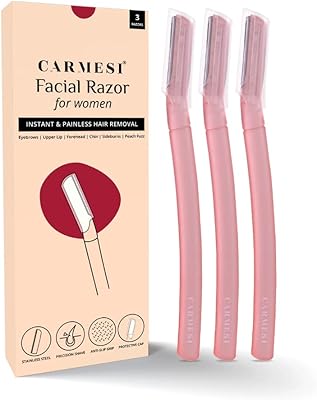 Rasoir facial réutilisable carmeze pour femme 3 lames | épilation instantanée et indolore