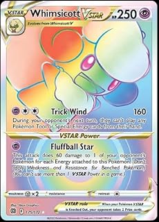 Wimsicoot v-star 175/172 étoiles brillantes - carte pokémon secrète rare - feuille arc-en-ciel