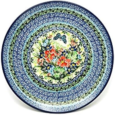 Assiette en poterie polonaise plate de 10 pouces signature unicat