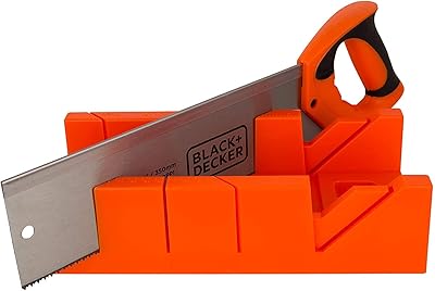 Boîte à onglets black & decker avec scie en acier pour couper à