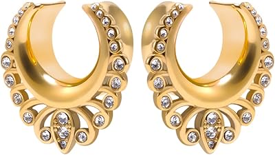 1 paire de tunnels de selle en acier inoxydable pour oreilles étirées ouvrant