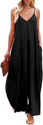 Amazon pantalons à jambes larges à bretelles européennes et américaines pour femmes 2023 été nouvelle combinaison décontractée de poche de couleur unie transfrontalière. Diaytar : L'e-commerce accessible à tous les Sénégalais