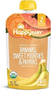 Aliment pour bébé happy family organics clearly crafted stage 2, banane, patate douce