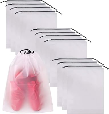 Goodrun lot de 12 sacs à chaussures transparents portables pour le rangement