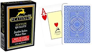 Cartes à jouer en plastique poker staff india modiano platinum, bleues, 14 ans