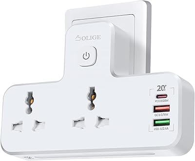 Adaptateur secteur multiprise olig avec port de charge rapide usb type