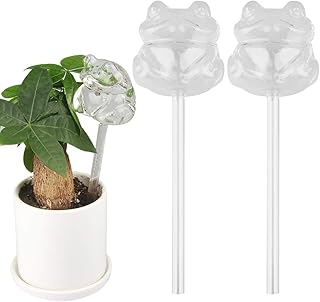 Paquet de 2 boules d'arrosage automatique lumières pour plantes grenouilles verre