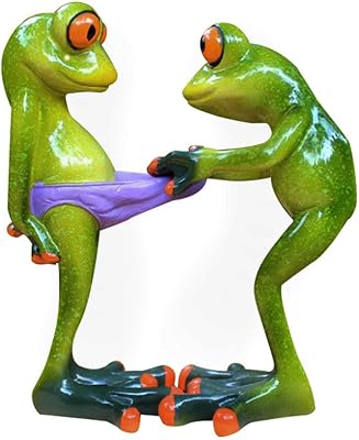 Figurines de grenouille décoratives amusantes et créatives en résine, motif grenouille verte