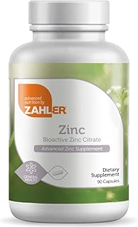 Zahler zinc 50 mg, soutien immunitaire et antioxydant, certifié casher, 90 gélules
