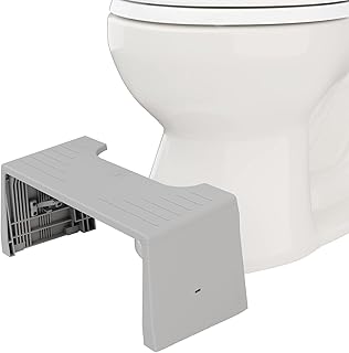 Siège de toilette pliable squatty potty porta traveler, hauteur 7", gris