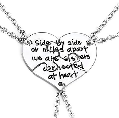 Ensemble de 3 colliers gravés best friends forever, pendentif cœur brisé, acier inoxydable