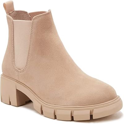 Bottes chelsea modernes à talons épais et à enfiler, longueur cheville pour femme