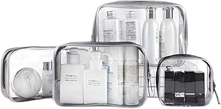 Ensemble d'organisateur de trousse de maquillage transparente, trousse de maquillage portable transparente à