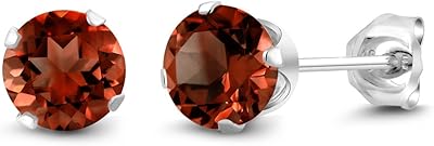 Boucles d'oreilles pour femme en argent sterling 925 avec pierres précieuses red king