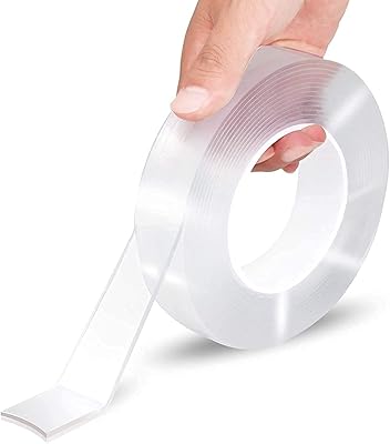 Ruban adhésif double face robuste (16,5 pieds/5 mm), ruban adhésif puissant amovible multi-usages