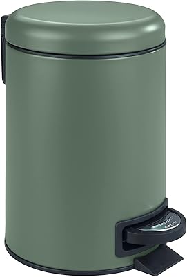 Poubelle à pédale winco liman, capacité de 3 litres, vert foncé