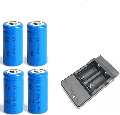 Batterie rechargeable coolatek 16340, 4 pièces et un chargeur universel pour usages multiples