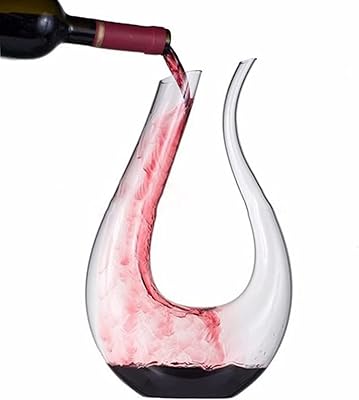 Carafe à vin - carafe à vin contemporaine transparente en forme de u
