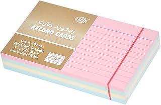 Carte d'enregistrement fis 5 x 3 pouces 180 g/m2 04 couleurs assorties