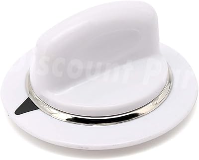 Bouton de commande de minuterie blanc we1m654 avec virole pour ge kenmore sears