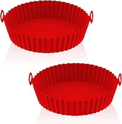Ecasatm 2 pièces pot en silicone pour friteuse à air, accessoires de four