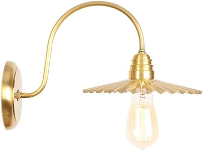 - applique-laiton long coude avec interrupteur rétro industriel led en métal