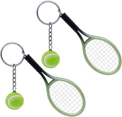 Porte-clés toyvian pour homme de 2 pièces porte-clés de tennis cadeau raquette
