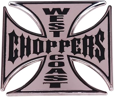 Broche croisée vintage west coast choppers avec logo de moto broche en métal