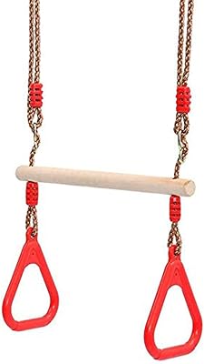 Ensemble de jeu en bois pour enfants avec anneaux en plastique et anneaux