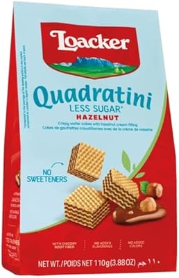Gaufrettes italiennes à la crème de noisettes loacker avec fibres de racine