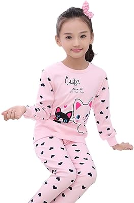 Baby wear outlets pyjama deux pièces en coton pour filles, vêtements de nuit