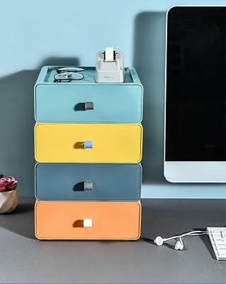 Organisateur de bureau empilable 4 pièces, boîte de rangement de bureau u-home, organisateur