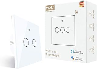 Interrupteur mural tactile intelligent moes wifi rf433 aucun fil neutre nécessaire