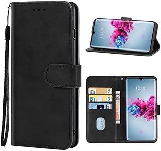Coque bgm compatible avec zte axon 11 5g, étui en cuir noir