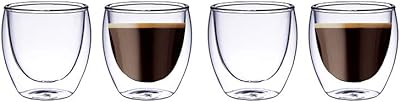 Tasse en verre à double paroi blackstone, transparente, adaptée au café, lot