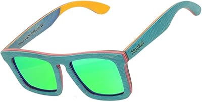 Lunettes de soleil polarisées surdimensionnées pour hommes, skateboard fait à la main, cadre